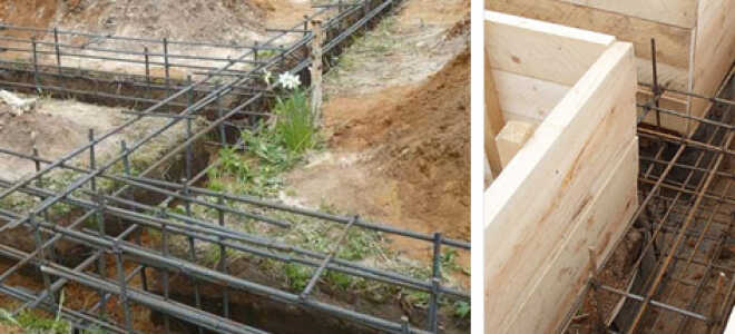 Схема усиления ленточного основания – армировка по шагам