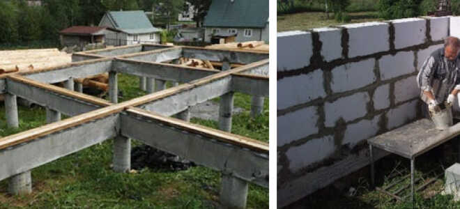 Глубина основы для двухэтажного дома из пенобетонных блоков