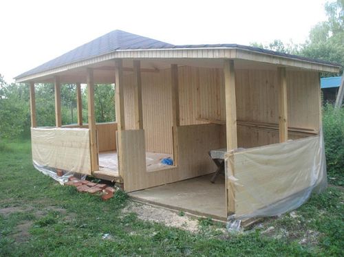 Как сделать беседку из вагонки своими руками Как сделать беседку из вагонки своими руками