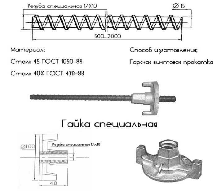 Гайка со специальной резьбой